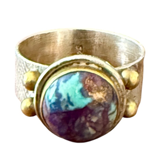 Y2K Vintage Mojave Turquoise Sterling Silver Ring, Boho/Southwestern, New, Sz 7 - Picture 2 of 6